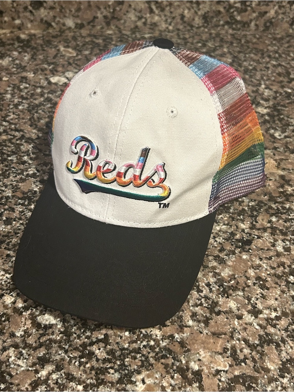 Cincinnati Reds Rainbow Pride Trucker Hat LGBTQ Limited Edition SnapBack SGA